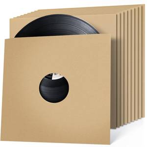 lot 89502 image: VKheroKV GU-YO Durable Thick Kraft Brown Covers Record LP Jackets Cardboard with Center Hole 10 Pack (12 inch) �