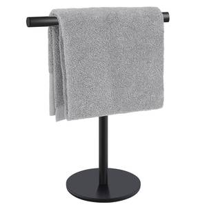 lot 89510 image: T-Shape Hand Towel Holder - Standing Hand Towel Rack for Bathroom or Kitchen Countertops, with SUS304 Stainless Steel Matte Black Finish, Minimalist Style