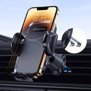 lot 89511 image: Miracase Car Phone Holder Mount, Upgraded Dual Metal Hook Clip Universal Phone Holders for Your Car, Hands Free Air Vent Car Mount Compatible with iPhone Samsung Google and All 4.0-7.2 inches Phones