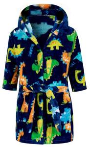 lot 89523 image: CROOUTN Kids Little Boys Girls Cartoon Hooded Bathrobe Toddler Robe Pajamas Sleepwear ((6-7Years),Blue Dinosaur)