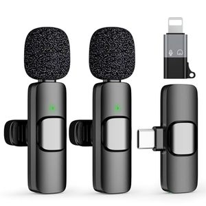 lot 89535 image: 2 Pack Type C Mini Wireless Lavalier Microphone for iPhone 15, iOS and Android Devices - Noise Reduction Lapel Mic for Recording, Clip on Mic, Omni Lav Mic for Video Recording, Tiktok, Youtube, Vlog