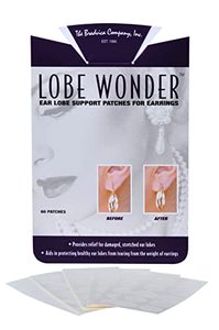 lot 89536 image: Lobe Wonder - The Original Ear Lobe Support Patch for Pierced Ears - Eliminates The Look of Torn or Stretched Piercings - Protects Healthy Ear Lobes from Tearing - 120 Patches - Clear & Latex-Free
