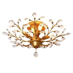 lot 89537 image: Garwarm 4-Light Vintage Crystal Chandeliers Ceiling Lights Crystal Pendant Lighting Ceiling Light Fixtures Chandeliers Lighting for Living Room Bedroom Restaurant Porch Chandelier(Golden) - Retail $99.2