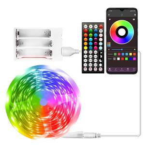 lot 90435 image: Battery Powered Led Strip Lights 25 ft, LED Lights for Bedroom Battery Operated Color Changing Lights Music Sync App Remote Control RGB USB Led Lights for TV, Room, Rope Lights