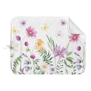 lot 90486 image: Artoid Mode Floral Leaves Spring Drying Mat for Kitchen Counter, 18x24 Inch Summer Ultra Absorbent Home Dish Drainer Mats Plate Holder