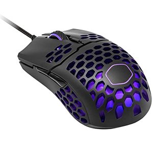 lot 90493 image: Cooler Master MM711 RGB-LED Lightweight 60g Wired Gaming Mouse - 16000 DPI Optical Sensor, 20 Million Click Omron Switches, Smooth Glide PTFE Feet, and Ambidextrous Honeycomb Shell - Matte Black