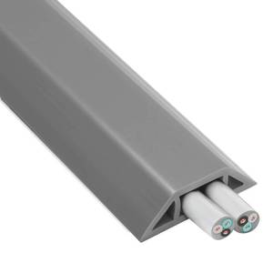 lot 90499 image: ZhiYo Floor Cord Cover 4ft, Heavy Duty Extension Cord Covers for Floor, Prevent Cable Trips & Protect Wires, Gray Cord Hider Floor - Cord Cavity - 0.86 (W) x 0.39 (H)