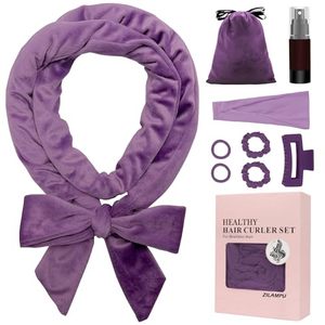 lot 90518 image: ZILAMPU No Heat Curling Rod Headband, Hair Curlers to Sleep In - Purple, 70 Long, Extra Soft Velour Material, Ideal for Women and Girls with Long Hair, 9-piece Set