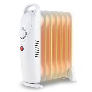 lot 90526 image: LifePlus Oil Filled Heater, 700W Portable Radiant Space Heater with Adjustable Thermostat, Electric Small Quiet Heater with Overheat Protection for Room Indoor Office, White