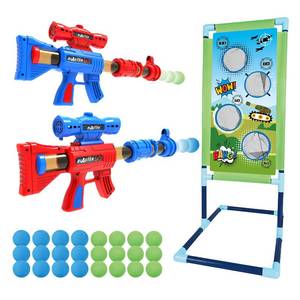 lot 90553 image: SpringFlower Shooting Game Toy for 5 6 7 8 9 10 Years Olds Boys,2pk Foam Ball Popper Air Toy Guns with Standing Shooting Target,24 Foam Balls, Ideal Gift
