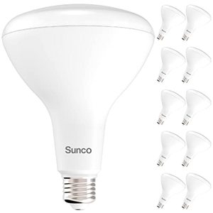 lot 90561 image: Sunco Lighting - 10 Pack BR40 Light Bulbs, LED Indoor Flood Light, CRI94 4000K Cool White, 100W Equivalent 17W, 1400 Lumens, E26 Base, Indoor Residential Home Recessed Can Lights, High Lumens UL