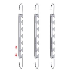 lot 90566 image: Sindax Space Saving Hangers Telescopic, 6 Holes Clothes Hangers Adjustment to 9 Holes, Upgraded Sturdy Metal Clothes Hangers Space Saving for Heavy Clothes, Closet Organizers and Storage - 3 Pack