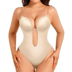 lot 90572 image: Decorus Shapewear Backless Bodysuit Strapless Low-back Thong Body-shaper Invisible Women - Build in Bra Open-back Bodysuits Wedding Seamless Medium