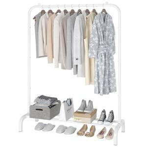 lot 90587 image: MOYIPIN Metal Clothing Rack, Single Rod Portable Garment Rack for Hanging clothes, Cloths Rack for Bedroom, Balcony 43.31inch, White