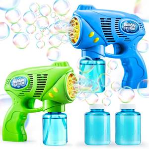 lot 90596 image: JOYIN 2 Kids Bubble Gun with 2 Bottles Bubble Refill Solution, Bubble Guns Kids 4-8, Bubble Machine Gun for Toddlers 1-3, Bubble Gun Blaster Party Favors, Summer Toy, Outdoors, Easter, Birthday Gift
