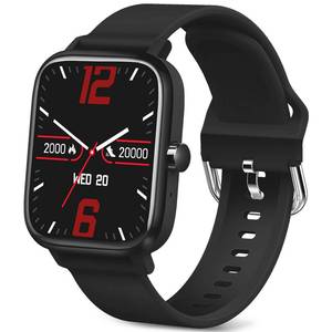 lot 90598 image: KAKTIN Smart Watch for Men WomenSmartwatch with Bluetooth Call(AnswerMake Call) 1.85 Touch Screen Fitness Watch Tracker with IP68 Waterproof, 100Sports Compatible with Android iPhone iOS (Black)