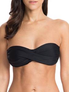 lot 90625 image: Ocean Blues Womens Black Strapless Swimsuits for Women Bandeau Bikini Top Tie Back Halter Bathing Suit Top Suit Top Size X-Large