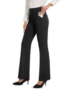 lot 90635 image: Desol Flare Leggings,High Waisted Bootcut Yoga Pants with Pockets,Tummy Control Bootleg Pants,Work Pants for Women Black Medium