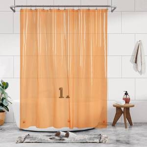 lot 90636 image: Barossa Design Clear Orange Shower Curtain Liner - Premium PEVA Shower Liner with 3 Magnets & Metal Grommets, Waterproof Lightweight Standard Size Liners for Bathroom - Translucent Orange