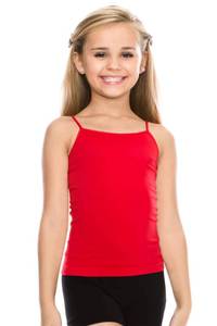 lot 90646 image: Kurve Girl�s Sleeveless Tank Top � Stretch Undershirts Cami Camisole, Dance, Yoga, Gymnastics Class, UV Protective Fabric, Rated UPF 50 (Made in USA), Red, Age 7-12 One Size Fits All