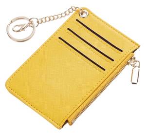 lot 90671 image: Toughergun Womens Keychain Wallet Slim Front Pocket Minimalist RFID Blocking Credit Card Coin Change Holder Purse Wallet (Yellow)