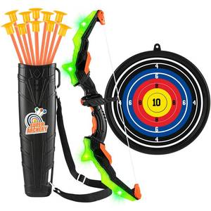 lot 90673 image: ASMAD Kids Bow and Arrow Set, LED Light Up Archery Toy Set, 10 Suction Cup Arrows, Target & Quiver, Indoor and Outdoor Kids Toys for Children Boys Girls, Christmas Birthday Gifts for Kids(1 Pack)
