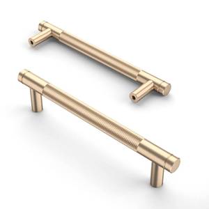 lot 90676 image: Asidrama 10 Pack 5 Inch(128mm) Gold Cabinet Pulls Knurled Cabinet Handles Cupboard Handles Kitchen Cabinet Hardware for Cupboard Drawer Pulls