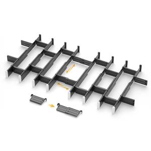 lot 90677 image: HiYZ Drawer Dividers Organizer with Inserts - Expandable Kitchen Drawer Divider - Adjustable Drawer Organizers Separators for Tools,Kitchen,DresseBlack-8 Pack