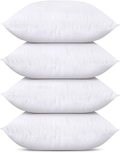 lot 90683 image: Utopia Bedding Throw Pillows (Set of 4, White), 12 x 12 Inches Pillows for Sofa, Bed and Couch Decorative Stuffer Pillows