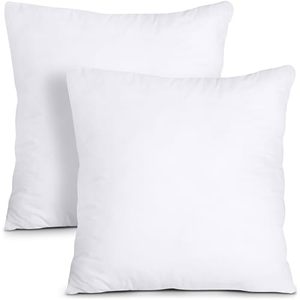 lot 90694 image: Utopia Bedding Throw Pillows Insert (Pack of 2, White) - 20 x 20 Inches Bed and Couch Pillows - Indoor Decorative Pillows
