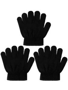 lot 90699 image: Toddler Gloves Kids Mitten Kids Gloves Full Finger Mittens Winter Knitted Gloves for Little Boys and Girls Supplies (Black,1-4 Years Size)