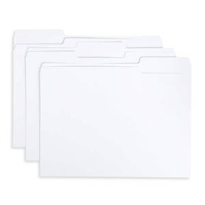 lot 90715 image: Blue Summit Supplies 100 White File Folders, 13 Cut Tab with Assorted Positions, Letter Size, Great for Organizing and Easy File Storage, 100 Pack