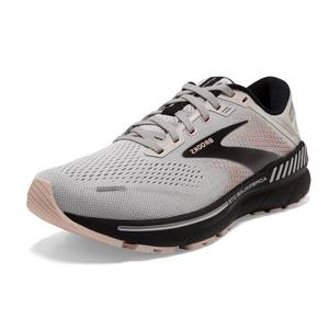 lot 90718 image: Brooks Womens Adrenaline GTS 22 Supportive Running Shoe - GreyRoseBlack - 10 Medium - Retail $84.69