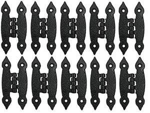 lot 90722 image: MLHpeak Antique Iron H Cabinet Hinge Hammercraft Flush Door Hinge (10, Black)