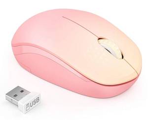 lot 90723 image: seenda Wireless Mouse, 2.4G Noiseless Mouse with USB Receiver Portable Computer Mice for PC, Tablet, Laptop, Notebook with Windows System - Gradient Pink