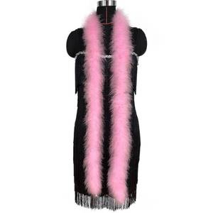 lot 90737 image: Happy Feather 2 Yards 20g Fluffy Marabou Feather Boa for DIY Craft Sewing Trim Home Wedding Party Decoration-Light Pink