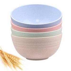 lot 90791 image: DUOLUV Unbreakable Cereal Bowls - Wheat Straw Fiber Lightweight Bowl Sets 4 - Dishwasher & Microwave Safe - for,Rice,Soup Bowls (24 OZ)