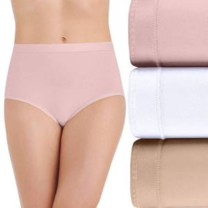 lot 90803 image: Vanity Fair Womens Comfort Where It Counts No Ride Up Panties, Brief-3 Pack-QuartzWhiteBeige, 8