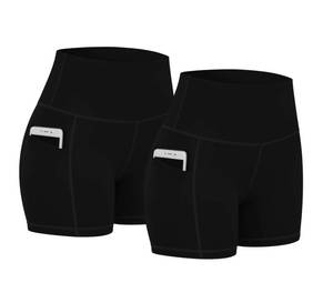 lot 91187 image: Fengbay 2 Pack 5 Biker Shorts for Women with Pockets, High Waist Workout Shorts for Women Compression Yoga Shorts