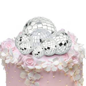 lot 91200 image: 7pcs Disco Ball Cake Topper, 4 Sizes Disco Balls for Cake Disco Ball Party Decorations Disco Theme Accessories for 70s Theme Party Favor