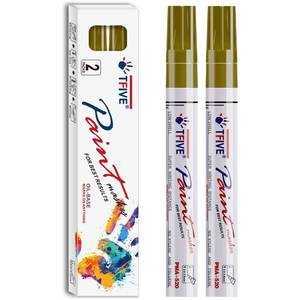 lot 91212 image: TFIVE Gold Permanent Paint Marker Pens - 2 Count Oil Based Marker Pen, Medium Tip, Waterproof & Quick Dry, for Office, Art projects, Rock Painting, Ceramic, Glass, Wood, Plastic, Metal, Canvas