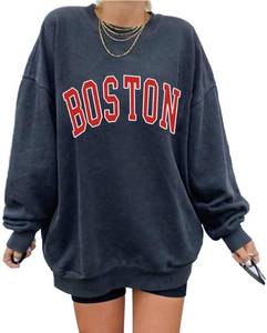 lot 91223 image: Womens Oversized Sweatshirt Boston Long Sleeve Casual Loose Pullover Tops