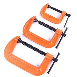 lot 91224 image: 3 Piece C Clamp Set. 2-Inch C Clamp, 3-Inch C Clamp, 4-Inch C Clamp for Woodworking, Welding, and Building by Blue Collar Tools (3 size)
