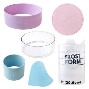 lot 91269 image: Frost Form - Starter  Kit (8 inch) 7-Piece Set  Professional-Quality, Food-Grade Plastic  Cake Frosting  Beginners and Pros  Cake Decorating Kit  Compatible with Piping Bags and Cake Stands - Retail $75.45