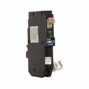 lot 91276 image: Eaton Cutler-Hammer Eaton CHFN120DF (New Version of CHFAFGF120) Pigtail Connection Dual Function AFCIGFCI Circuit Breaker 1-Pole 20 Amp 120 Volt AC (1), White