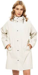 lot 91287 image: UNIQUEBELLA Upgrade Rain Jackets for Women Waterproof, Raincoat Long Hooded Rain Coats Outdoor Windbreaker Trench Coat