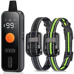 lot 91292 image: Saulcy Dog Shock Collar for 2 Dogs-Dog Training Collar with 1000Ft Remote for Small Medium Large Dog, Rechargable IPX7 Waterproof E Collar for Dogs Training with Shock, Vibration, Beep Modes