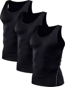lot 91302 image: NELEUS Mens Athletic 3 Pack Compression Under Base Layer Sport Tank Top,Black,XS