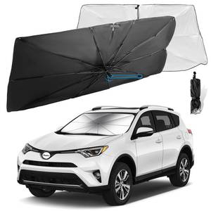 lot 91317 image: Moyidea Car Windshield Sun Shade - Foldable Umbrella Reflective Sunshade for Car Front Window Block UV Rays and Heat Car Visor Keep Vehicle Cool Cover Most Cars, SUV, Truck