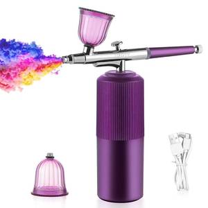 lot 91327 image: Portable Airbrush Kit Machine, 32PSI High Pressure Rechargeable Handheld Airbrush, Professional Cordless Airbrush for Nail Art, Makeup, Barber, Painting, Cake Decor (Purple)